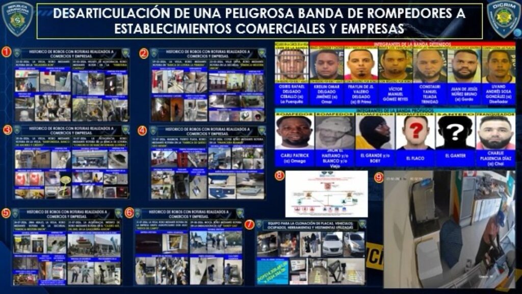 caen-siete-integrantes-de-estructura-criminal-acusada-de-robar-mas-de-rd$14-millones-en-establecimientos-y-entidades-financieras